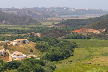 Fototapeta na wymiar Houses and plantation in Aljezur village