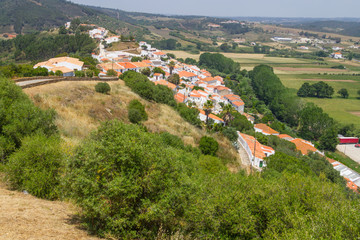 Houses, plantation and road in Aljezur village