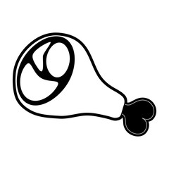 thigh food icon image vector illustration design  black and white