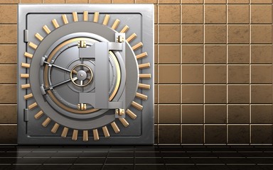 3d bank door metal safe