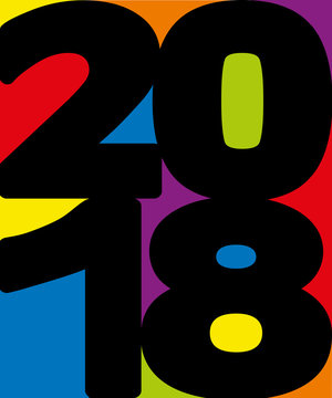 2018 - carte de vœux - année - présentation -vœux - colorée