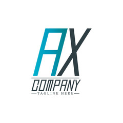Initial Letter AX Rounded Design Logo