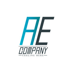Initial Letter AE Rounded Design Logo