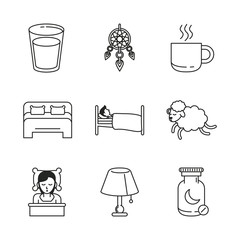 Sweet sleep icons over white background vector illustration graphic design