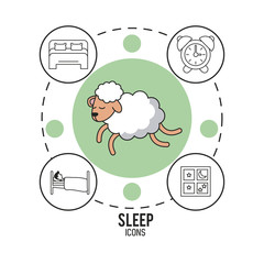 Sweet dreams and good sleep infographic over white background vector illustration graphic design