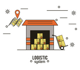 Logistic and delivery system infographic over white background vector illustration graphic design