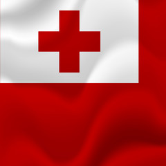 Obraz premium Tonga waving flag. Vector illustration.