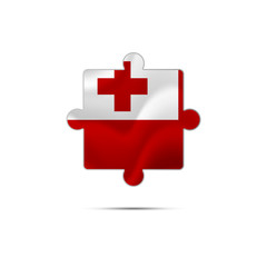 Fototapeta premium Isolated piece of puzzle with the Tonga flag. Vector illustration.