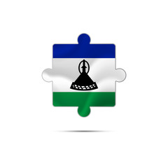 Isolated piece of puzzle with the Lesotho flag. Vector illustration.