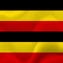 Uganda waving flag. Vector illustration.