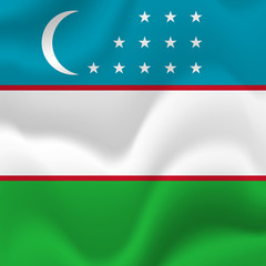 Uzbekistan waving flag. Vector illustration.