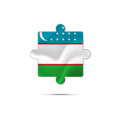 Isolated piece of puzzle with the Uzbekistan flag. Vector illustration.