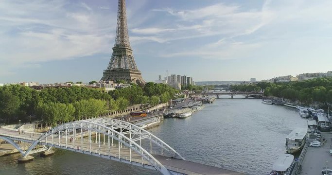 Paris Aerial Seine river Eiffel Tower