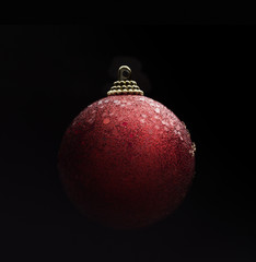 Red color Christmas ball in gradient light