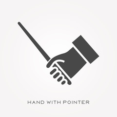 Silhouette icon hand with pointer
