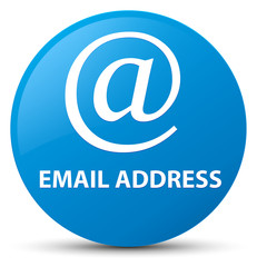 Email address cyan blue round button