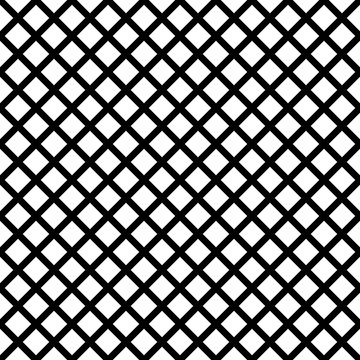 Chain-link geometric black on white seamless vector pattern. Waffle texture stencil repeating texture.