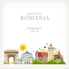 Romania panoramic background architecture street travel capital