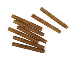 Cigarillos without filter isolated over white background, top view
