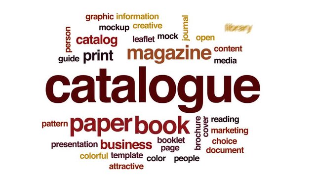 Catalogue animated word cloud, text design animation.