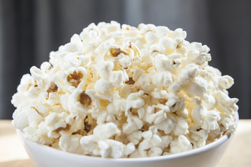 Bowl of freshly made popcorn