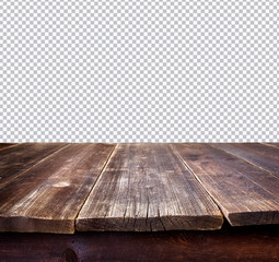 old, rustic table with saved clipping path