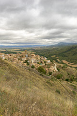 Fototapeta na wymiar The town of Gallipienzo de Navarra in Spain