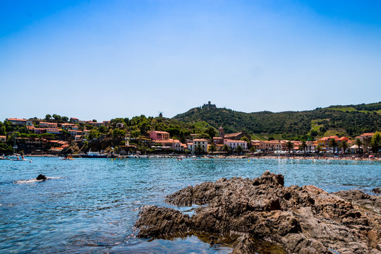 Plage De Port D Avall Et Ansa De La Baleta A Collioure Buy This Stock Photo And Explore Similar Images At Adobe Stock Adobe Stock