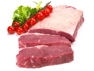 Roastbeef am Stück und Steaks