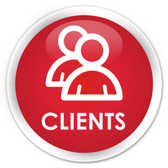 Clients (group icon) premium red round button