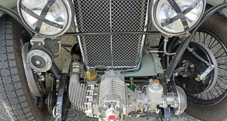 close up from an old car
