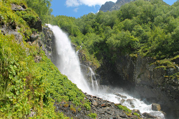Fototapeta na wymiar mountain rivers glaciers and waterfalls