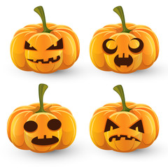 Set of pumpkins for Halloween
