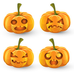 Set of pumpkins for Halloween