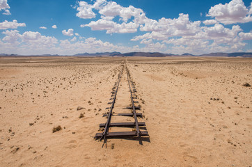 Abandoned railway tracks in the desert, Namibia