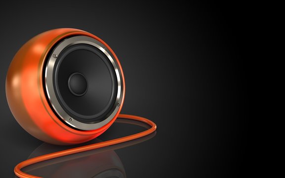 3d blank orange speaker