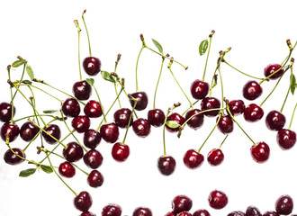 Obraz na płótnie Canvas Fresh cherries on a white background. Isolated. Cherry background.