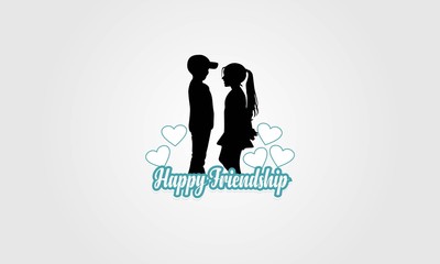 Happy Friendship day silhouette