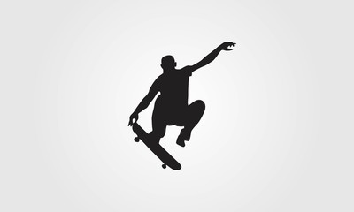 Fototapeta na wymiar Skateboard freestyle silhouette