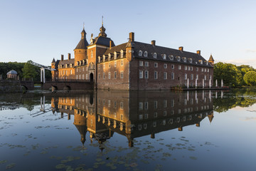 Fototapeta premium Beautiful reflection of Anholt castle in Isselburg, Germany