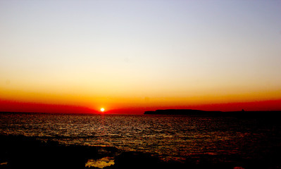 Fototapeta na wymiar coucher de soleil Malte