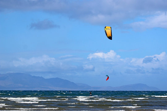 kitesurfers at Troon, Scotland