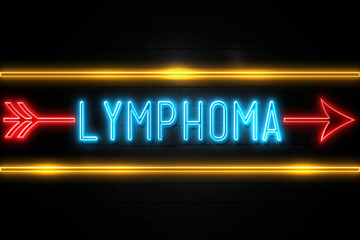 Lymphoma  - fluorescent Neon Sign on brickwall Front view