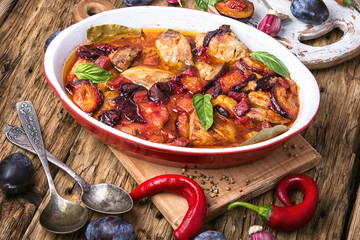 meat in plum sauce