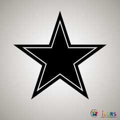 Clasic star Icon Vector. Isolated, object on white background, black