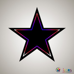 Clasic star Icon Vector. Isolated, object on white background, black