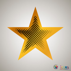 Clasic star Icon Vector. Isolated, object on white background, Yellow, lilac