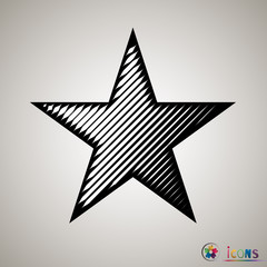 Clasic star Icon Vector. Isolated, object on white background