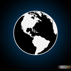 Vector globe icon of the world