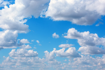 Blue sky background. Texture. Beautiful clouds.